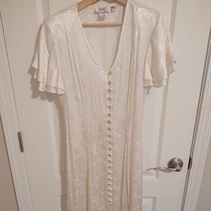 Vintage Ivory Dress JODY  California 70s Boho Prairie Country Wedding Size 9